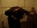 Reija Head banging with a gangsta jacket on.