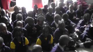 Singing Happy Birthday to Gabriel with children in Kenya