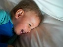 Sebastian Hiding and Laughing