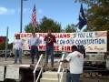 Jonathan Duhon, speaks at the Tea Party event outside Senator Mary Landrieu's Town Hall in Lafayette