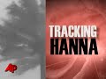 hanna cross land at north/south carolina line