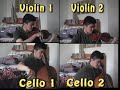 when we see christ(orchestrated version), a quartet played by me. two violins and two cellos. i'm not super good at the cello so please forgive some of the bad playing.
violin 2 is posing as the viola
cello 2 is posing as the bass

words:
oft times the day seems long, our trials hard to bear,
we're tempted to complain, to murmur and despair;
but christ will soon appear to catch his bride away,
all tears forever over in god's eternal day. 

refrain
it will be worth it all when we see jesus,
life's trials will seem so small when we see christ;
one glimpse of his dear face all sorrow will erase,
so bravely run the race till we see christ.

sometimes the sky looks dark with not a ray of light,
we're tossed and driven on , no human help in sight;
but there is one in heav'n who knows our deepest care,
let jesus solve your problem - just go to him in pray'r. 

refrain
it will be worth it all when we see jesus,
life's trials will seem so small when we see christ;
one glimpse of his dear face all sorrow will erase,
so bravely run the race till we see christ.

life's day will soon be o'er, all storms forever past,
we'll cross the great divide, to glory, safe at last;
we'll share the joys of heav'n - a harp, a home, a crown,
the tempter will be banished, we'll lay our burden down. 

refrain
it will be worth it all when we see jesus,
life's trials will seem so small when we see christ;
one glimpse of his dear face all sorrow will erase,
so bravely run the race till we see christ.