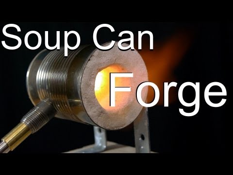 make - How I made a knife with this forge: http://youtu.be/g_teUu22sGQ This video shows how to make a simple and inexpensive tabletop forge out of a soup can with a...