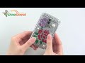 BlackBerry 9000 Two Big Flower Pattern Bling Rhinestone Hard Plastic Back Case Cover - dinodirect