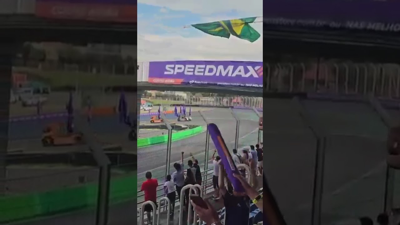 Da arquibancada deu pra ver tudo… e quando o bruto saiu de lado, o público foi à loucura! 🔥🏁💨