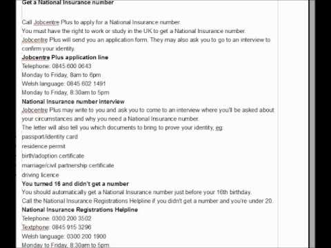 how to apply for national insurance number