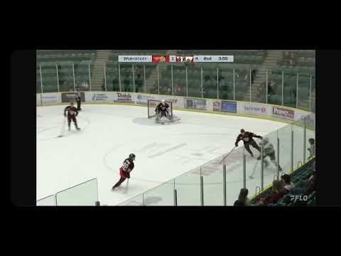 Colgate commit Porter Byrd-Leitner #13 Bonnyville Pontiacs AJHL goal at Camrose