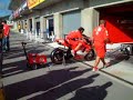 loris capirossi's ducati getting ready for action at the US Motogp.
