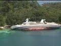 The World Discoverer, which sank in the Solomon Islands in 2001. Filmed Oct 2003