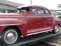 NO DIFFERENCE THIS YEAR 1948 PLYMOUTHS TO THE 1947 MODELS. PLYMOUTH STILL SOLD 412540 THIS YEAR. THIS DELUXE COUPE WAS AT THE LOW END OF PRICE - $1264. THE SAME ENGINE WAS USED AS PREVIOUS YEARS, A 218 CID, 95 BHP L-HEAD. MANY CHRYLSER PRODUCTS WERE EXPORTED TO A VARIETY OF COUNTRIES AND WERE VERY POPULAR IN LATIN AMERICA. THIS SUMAC RED EXAMPLE IS A ORIGINAL SURVIVOR WITH LOW MILES. THE PLYMOUTH IS VERY FACTORY FRESH WITH NO RESTORATION PERFORMED INSIDE OR OUT. Another original survivor car brought to you by 55lincoln. THANK YOU VERY MUCH FOR VIEWING.