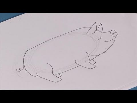 how to draw pig step by step