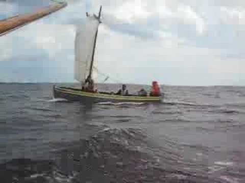 Boats in windy Ladoga lake