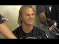 pressed to comment on his appearance in a photo published on the website, the big lead, in which he and other underage irish football players are seen in the presence of what appears to be alcohol, jimmy clausen chose to say as little as possible. irish head coach charlie weis also reiterated one of the themes of the day: the notre dame football team is moving forward.