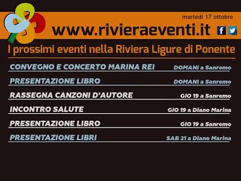 GLI APPUNTAMENTI DI RIVIERA EVENTI DI MARTEDI 17 OTTOBRE 2017