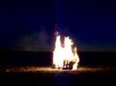 Mortar light couch a on fire on the lake
