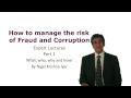 Expert Lectures: Managing the risk of Fraud and Corruption