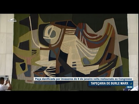 Restaurada, tapeçaria de Burle Marx retorna ao Congresso