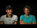 Roger Federer and Rafa Nadal can't stop laughing at the tv spot. funny!