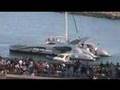 EarthRace boat sailing in McCovey cove
