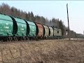 Belorussian locomotive 2TE10U-0199, route Stasylos(station in Lithuania) - Benekainys(station in Belorussia) / Белорусский Тепловоз 2ТЭ10У-0199 (ТЧ-8 Гомель) перегон Беняконе(Белоруссия) - Стасилос(Литва.)