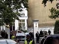 Pope Benedict XVI in the front of apostolic nunciature