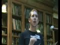 chris mccabe performs 'a 98p voicemail message to blaise cendrars' at bishopsgate institute, july 2008, as part of visions of the city, curated by tom chivers