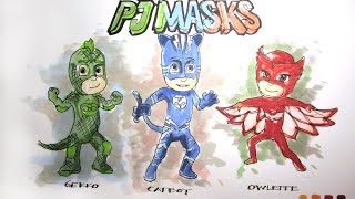 Cartoon Series: Disney Jr's PJ Masks Time-Lapse Drawing