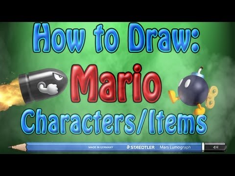 how to draw the mario characters