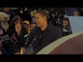 Barack Obama rallies crowd in 39 degree rain at Widener, PA one week before the election - part 1 Barack Obama rallies crowd in 39 degree rain at Widener, PA one week before the election - part 1