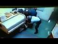 CCTV VIDEO FOOTAGE POLICE SAID HAD BEEN DAMAGED SHOWS OFFICERS ASSAULTING A YOUNG MAN