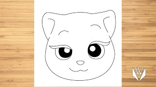 How to draw Talking Angela Step by step Easy Draw 