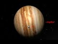 Moon LO flying above of Jupiter Planet