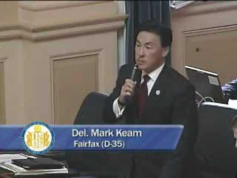 Delegate Mark Keam introduces the State Champion Oakton High School Girls Basketball Team