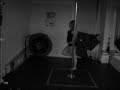 practising for pole dancing competition