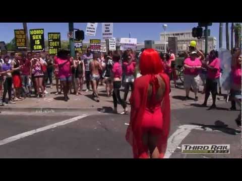 LGBT - At Phoenix Pride 2012, a group of bigoted preachers who attend LGBT pride celebrations in many states, heckled folks leaving the pride parade. One hurled par...
