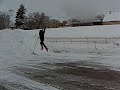 Pole vaulting in the snow