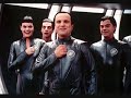 selections from the scores to (1) galaxy quest - david newman, (2) - battle beyond the stars (james horner), (3) starship troopers - basil poledouris, (4) the last starfighter - craig safan, and (5) evolution - john powell