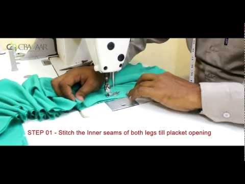 churidar - Salwar Stitching Tutorial by Cbazaar Learn how to stitch a salwar in _ simple steps. Log on to : www.cbazaar.com.