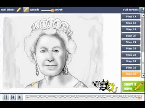 how to draw queen elizabeth i