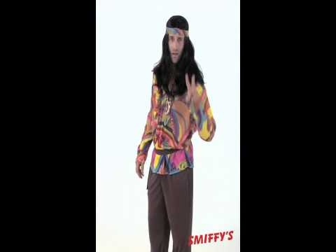 Psychedelic Hippie Man Costume Multicoloured Video