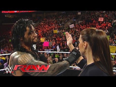 Roman Reigns reminds Stephanie McMahon that he is the "authority" in WWE: Raw, March 21, 2016