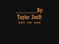 Our song (Instrumental/karaoke) Taylor Swift