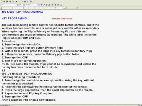 how to code peugeot key
