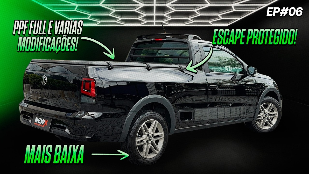 Várias modificações na Saveiro Trendline! Rodando mais baixa e com várias customizações!