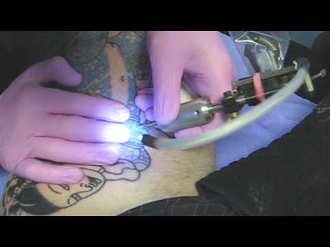 Colouring in of Dave's bondage girl thigh tattoo. Shading the Girls tattoos, Colouring in of Dave's bondage girl thigh tattoo. Shading the Girls tattoos,