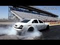 Maybach burnout at the drag strip