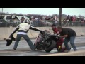 TX2K11 - Johnvons Thundera Busa pops wheelie on launch and rider cant hang on