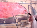 Mixing oil paint, cadmium red