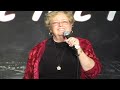 comedian mrs. hughes performs her observational comedy live.