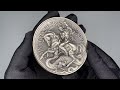 ST GEORGE SLAYS THE DRAGON - 2021 10000 Francs CFA 80 mm Bi-Metal Silver Antique Coin - Republique du Tchad